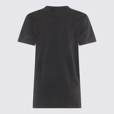 Shop Isabel Marant Étoile Black Cotton T-shirt In Faded Black