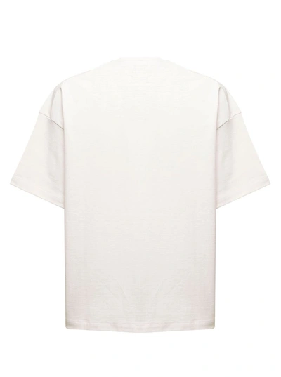 Shop Jil Sander Man 's White Oversize Cotton T-shirt With Logo Print