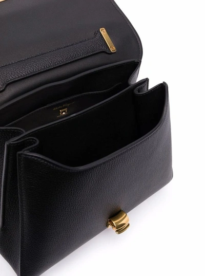 Shop Ferragamo Margot Crossbody Bag In Black Leather