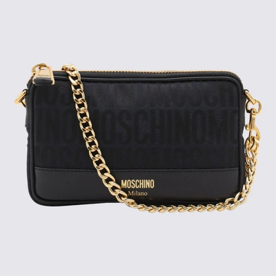 Shop Moschino Black Allover Crossbody Bag