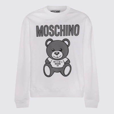 Shop Moschino White Cotton Sweatshirt