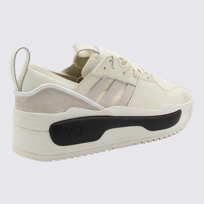 Shop Y-3 Adidas Ivory Leather Rivalry Sneakers In Cream White/off White/black