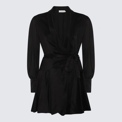 Shop Zimmermann Black Silk Dress
