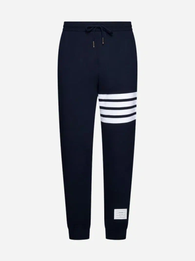 Shop Thom Browne 4-bar Cotton Sweatpants In Navy