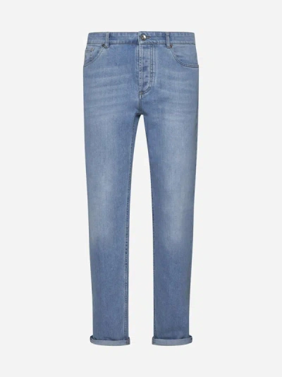 Shop Brunello Cucinelli Straight-leg Jeans In Light Blue