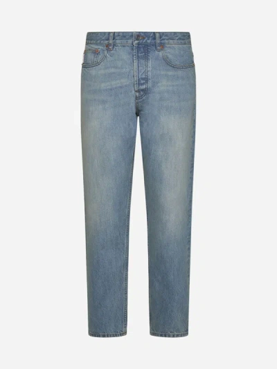 Shop Valentino Straight-leg Jeans In Light Blue