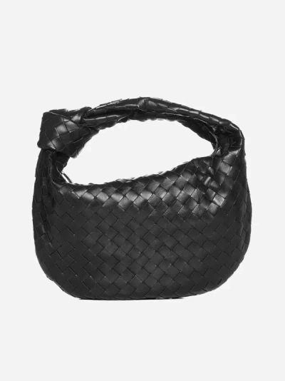 Shop Bottega Veneta Teen Jodie Intrecciato Leather Bag In Black