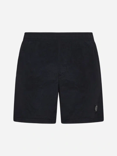 Shop Stone Island Logo-patch Swim Shorts In Black