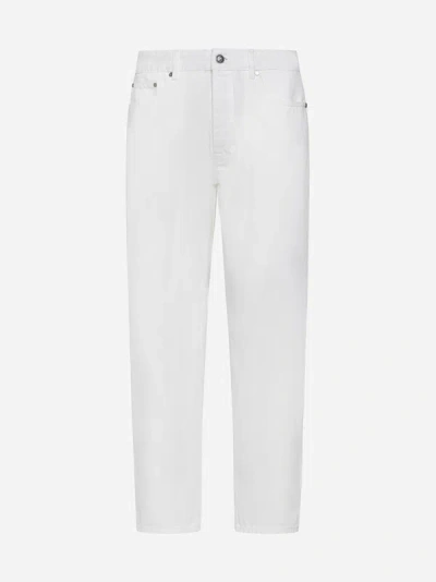 Shop Palm Angels Monogram Straight Leg Jeans In Off White