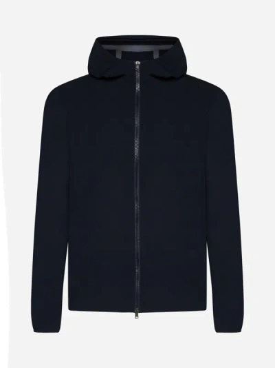 Shop Herno Hooded Nylon Jacket In Navy Blue