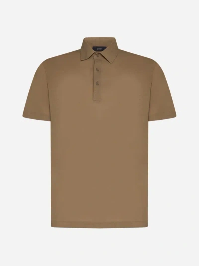 Shop Herno Cotton Polo Shirt In Sand