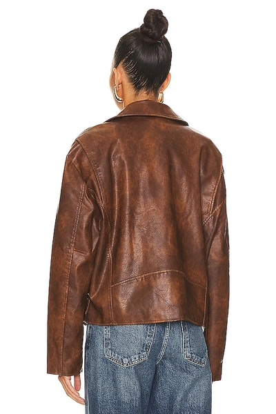 Superdown Lana Faux Leather Jacket In Brown