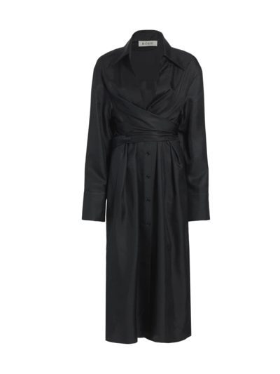 Shop Rohe Women's Double-layer Silk Shirtdress In Noir