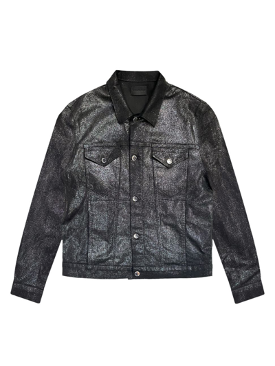 Shop Monfrere Men's Dean Shimmer-coated Trucker Jacket In Skyfall