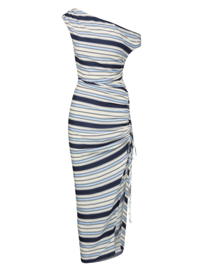 Shop Veronica Beard Women's Kadie Striped Silk-blend Dress In Stripe Off White Black
