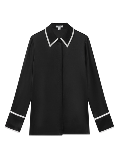 Shop Reiss Women's Murphy Silk Blouse In Black