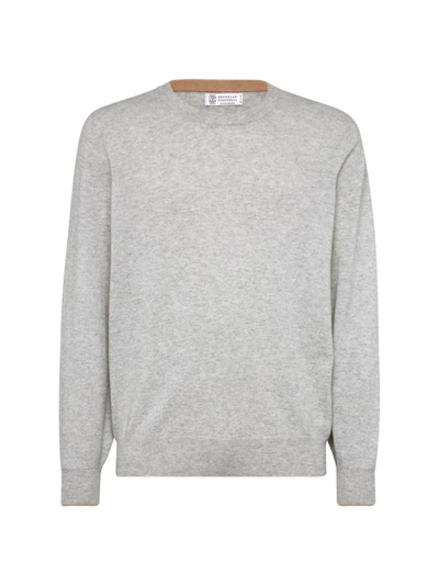 Shop Brunello Cucinelli Men's Cashmere Sweater In Pebble