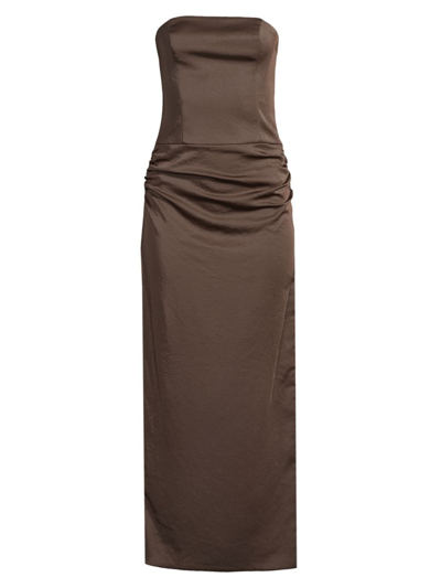 Shop Bec & Bridge Women's Jones Strapless Maxi Dress In Cocoa