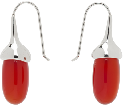Shop Sophie Buhai Silver & Red Dripping Stone Earrings In Garnet