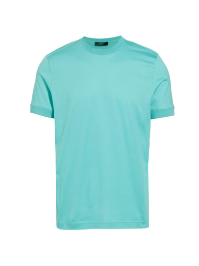Shop Kiton Men's Cotton Crewneck T-shirt In Sky Blue