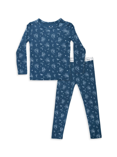 Shop Bellabu Bear Little Boy's Ninja Print Pajamas In Dark Blue