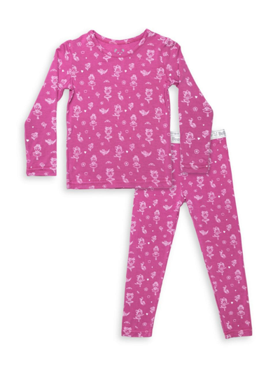 Shop Bellabu Bear Little Girl's Ballerina Pajamas Set In Dark Pink