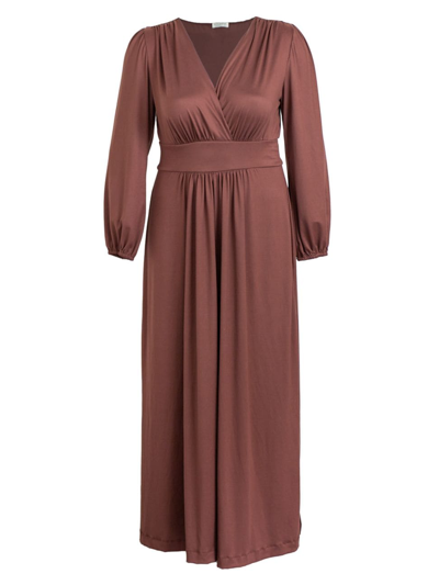 Shop Kiyonna Women's Kelsey Long-sleeve Maxi Dress In Hazelnut