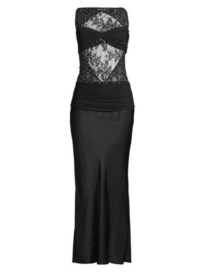 Shop Bec & Bridge Women's Pfeiffer Lace Maxi Dress In Black Ivory