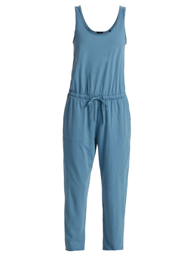 Shop Atm Anthony Thomas Melillo Women's Jersey Cotton Jumpsuit In Antique Blue