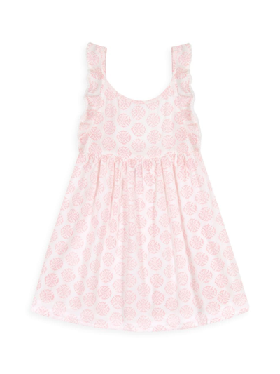 Shop Mer St. Barth Little Girl's & Girl's Daphne Star Flutter Sleeve Dress In Pink