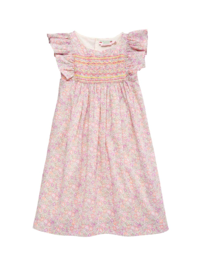 Shop Bonpoint Little Girl's & Girl's Fiorella Floral Smocked Dress In Rose