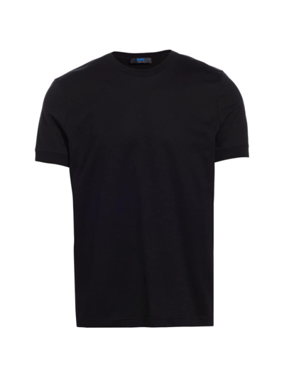 Shop Kiton Men's Cotton Crewneck T-shirt In Black