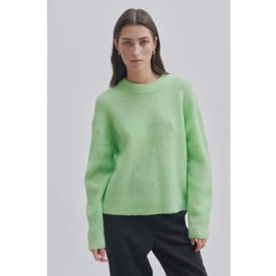Shop Second Female Brook Knit Rib O-neck In Green