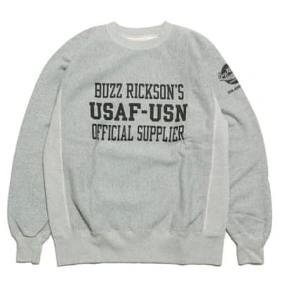 Shop Buzz Rickson's 30th Anniversary Sweatshirt In Grey