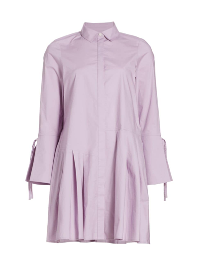 Shop Derek Lam 10 Crosby Women's Andrea Cotton-blend Mini Shirtdress In Lilac