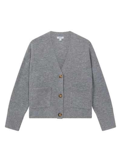 Shop Reiss Women's Juni Wool-cashmere Cardigan In Grey
