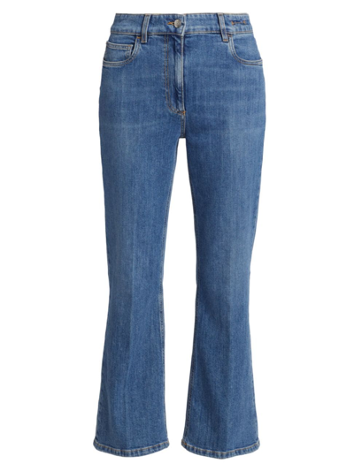 Shop Marella Women's Fcrop High-waisted Cropped Jeans In Blue Jeans
