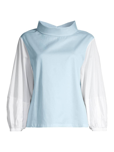 Shop Harshman Women's Perry Cotton Tunic In Light Blue White