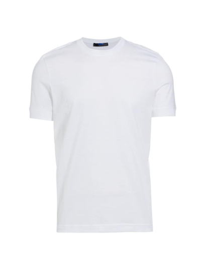 Shop Kiton Men's Cotton Crewneck T-shirt In White