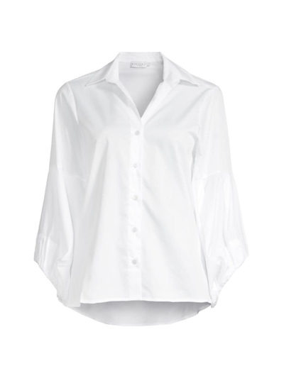 Shop Harshman Women's Violetta Cotton Shirt In White