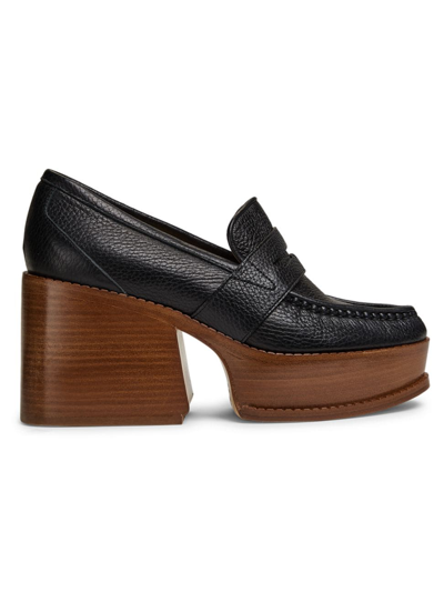 Shop Gabriela Hearst Women's Augusta 90mm Leather Loafer Pumps In Black