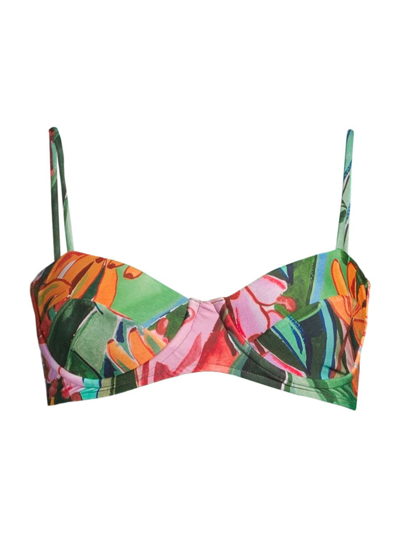 Shop Farm Rio Women's Banana Foliage Underwire Bikini Top In Neutral