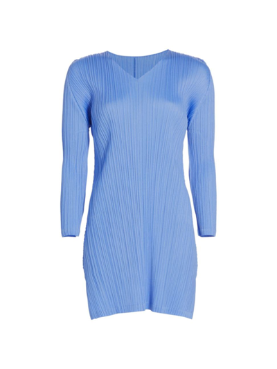 Shop Issey Miyake Women's Monthly Colors Pleated Tunic Top In Steel Blue