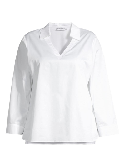 Shop Harshman Women's Plus Lilou Cotton Blouse In White