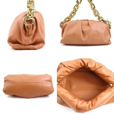 Shop Bottega Veneta Chain Pouch Brown Leather Shoulder Bag ()