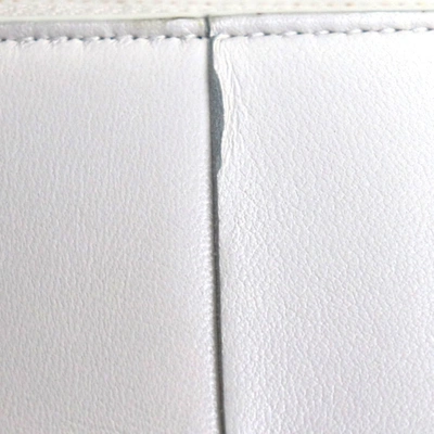 Shop Bottega Veneta Cassette White Leather Wallet  ()