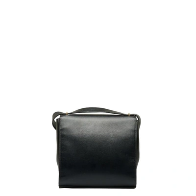 Shop Bottega Veneta The Clip Black Leather Shoulder Bag ()