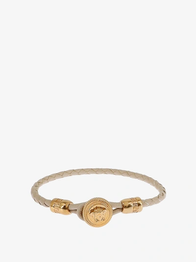 Shop Versace Bracelet In Beige