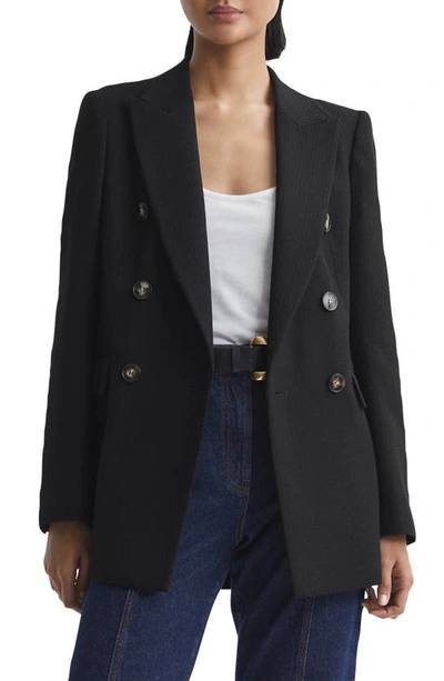 Shop Reiss Lana Wool Blend Blazer In Black