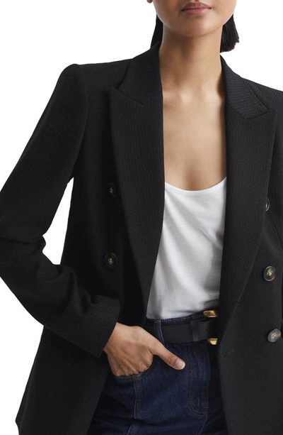 Shop Reiss Lana Wool Blend Blazer In Black